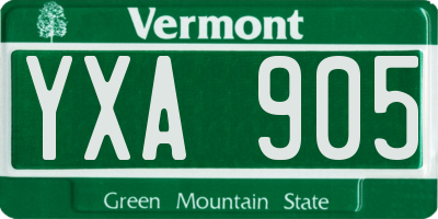 VT license plate YXA905