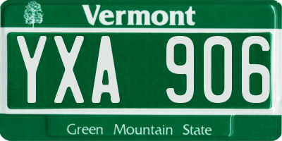 VT license plate YXA906