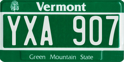 VT license plate YXA907