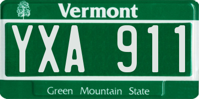 VT license plate YXA911