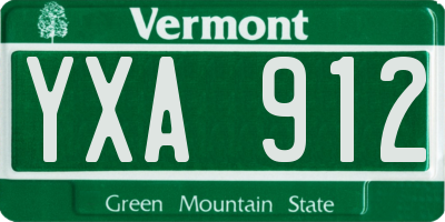 VT license plate YXA912