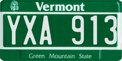 VT license plate YXA913