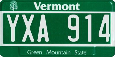 VT license plate YXA914