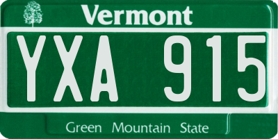 VT license plate YXA915
