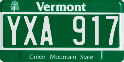 VT license plate YXA917