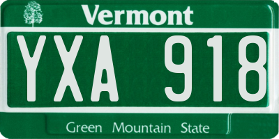VT license plate YXA918