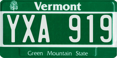 VT license plate YXA919