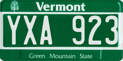 VT license plate YXA923