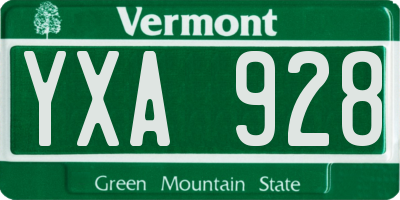 VT license plate YXA928