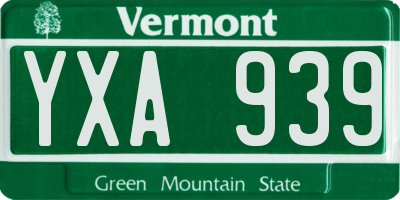VT license plate YXA939