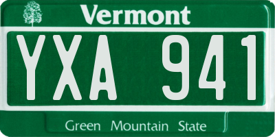 VT license plate YXA941