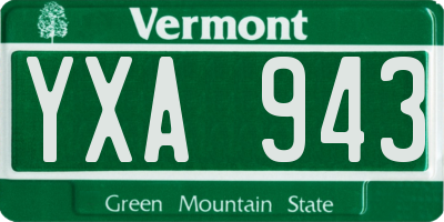 VT license plate YXA943