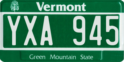 VT license plate YXA945