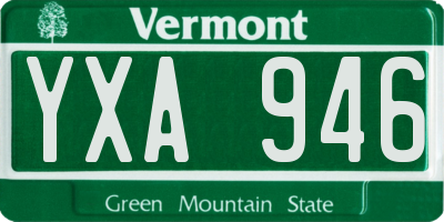 VT license plate YXA946