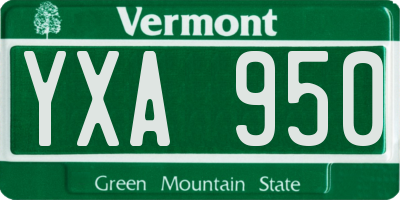 VT license plate YXA950