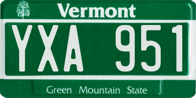 VT license plate YXA951
