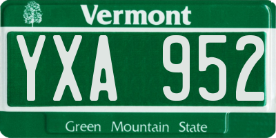 VT license plate YXA952