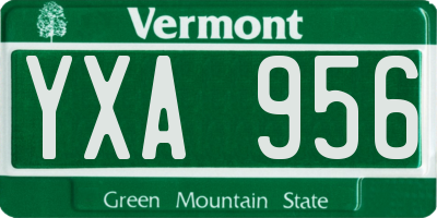 VT license plate YXA956