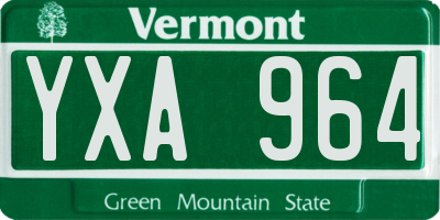 VT license plate YXA964