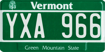 VT license plate YXA966