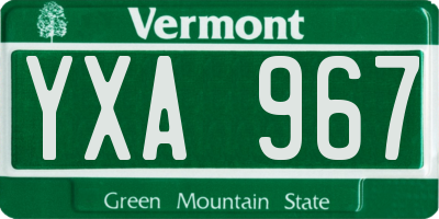 VT license plate YXA967