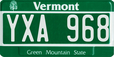 VT license plate YXA968