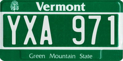 VT license plate YXA971