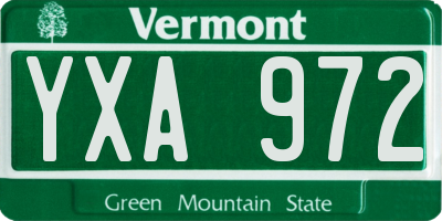 VT license plate YXA972
