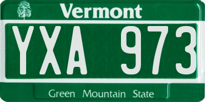 VT license plate YXA973