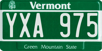 VT license plate YXA975