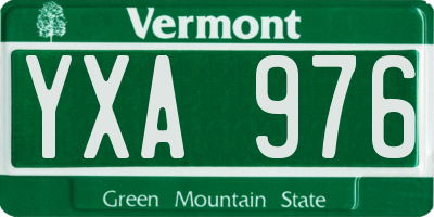 VT license plate YXA976