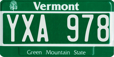 VT license plate YXA978