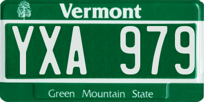 VT license plate YXA979