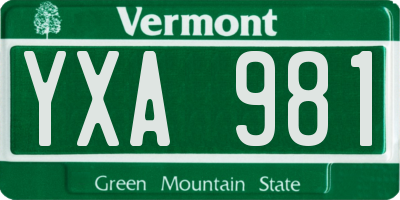 VT license plate YXA981