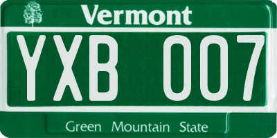 VT license plate YXB007