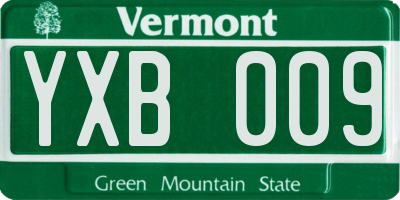 VT license plate YXB009
