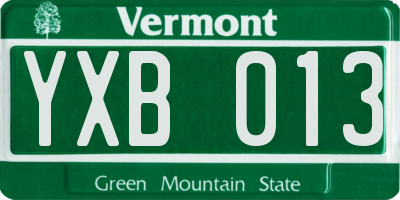 VT license plate YXB013