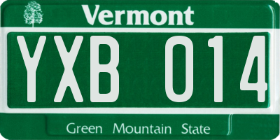 VT license plate YXB014