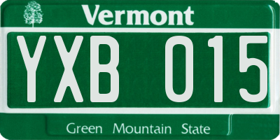 VT license plate YXB015