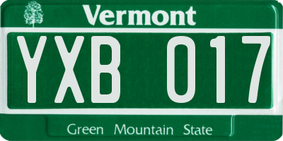 VT license plate YXB017