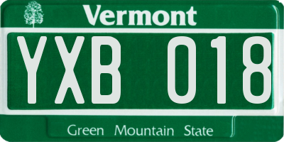 VT license plate YXB018