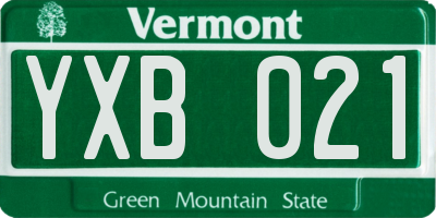 VT license plate YXB021