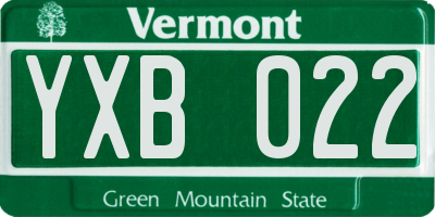 VT license plate YXB022