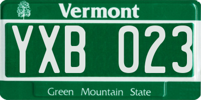 VT license plate YXB023