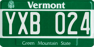 VT license plate YXB024