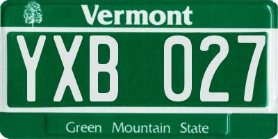 VT license plate YXB027