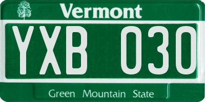 VT license plate YXB030