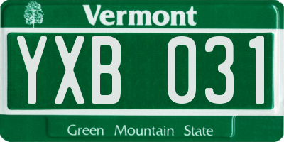 VT license plate YXB031
