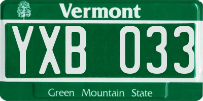 VT license plate YXB033