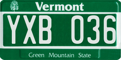 VT license plate YXB036